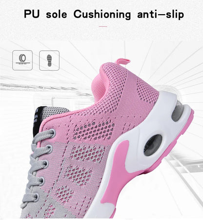 Women's Shoes Running Increase Heel Breathable Mesh Platform Summer Outdoor Light Vulcanize Sports Shoes Casual Walking Sneakers