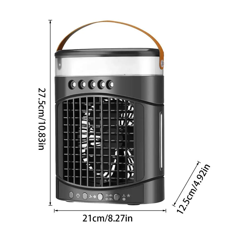 Portable Air Conditioners 600ml Tank Desktop Small AC Evaporative Coolers USB Charging Air Cooler Fans With LED Light 3 Wind