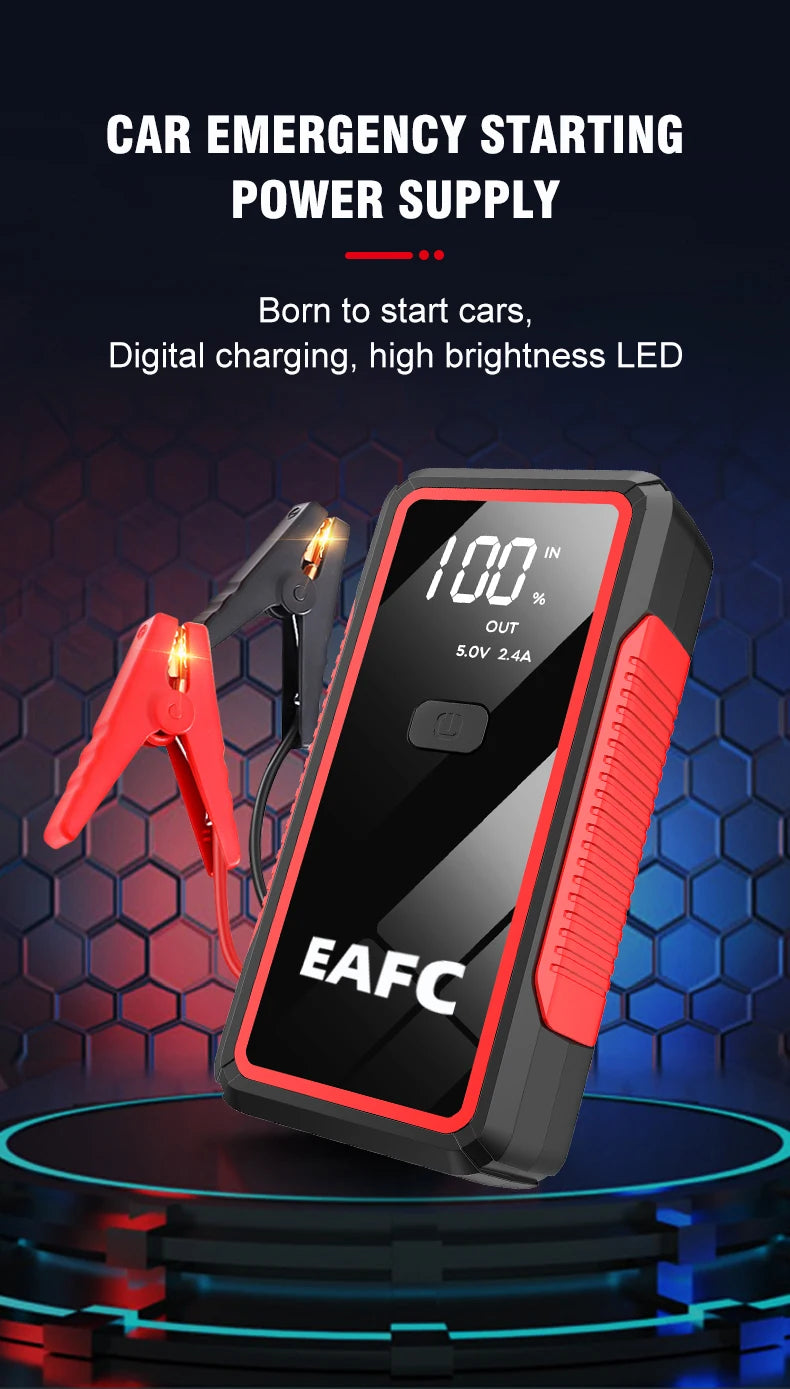 Démarreur de saut de voiture 2000A/1200A/600A, démarreur de batterie de voiture, chargeur de batterie externe Portable 12V, dispositif de démarrage d'urgence automatique Booster