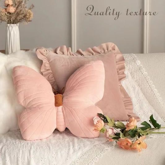 Butterfly Pillow Cute Ins Sofa Pillow Soft Pink Butterfly Pillow Decoration Home Bedhead Portable Pillow Creative Alien Pillow