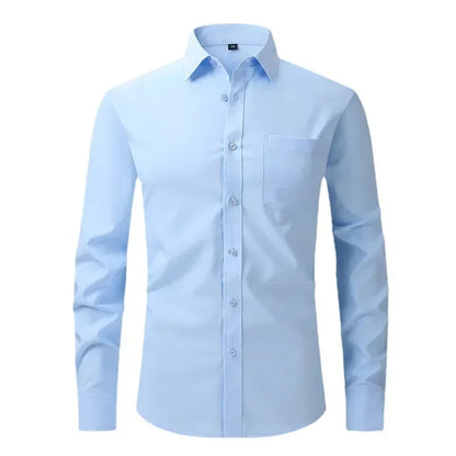 US Size Elastic Shirt New Men's Business and Leisure Long Sleeved Shirt Slim Fit Professional Dress Best-selling Seasonal Style