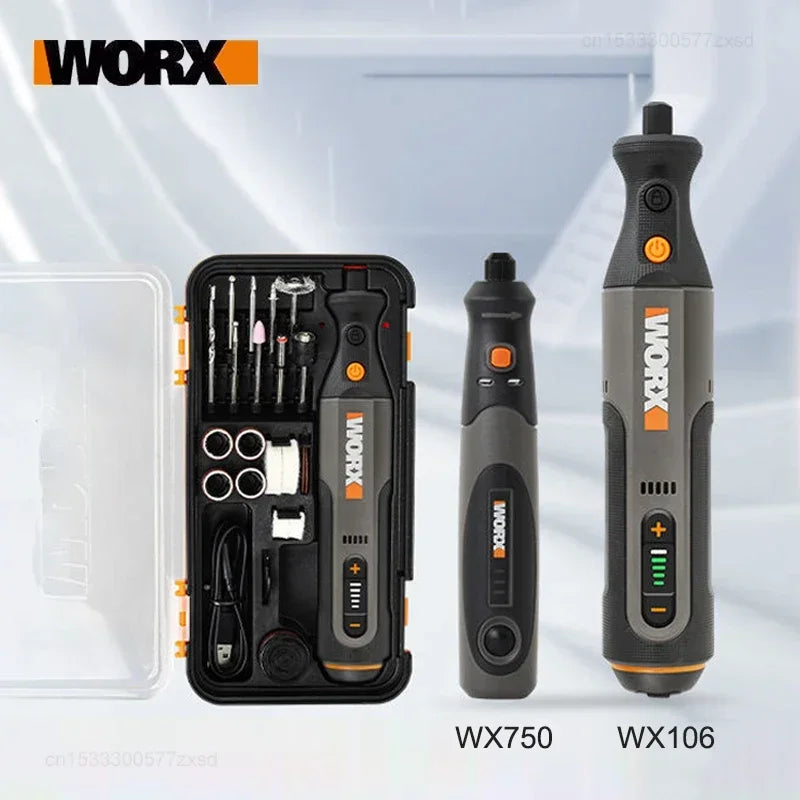 Worx 8V Rotary Tool WX106 Cordless Mini Drill Engraving Grinding Polishing Machine USB Charger Variable Speed Power Tools Home