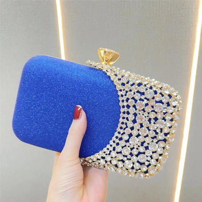 Women's Dinner Wedding Bag Studded Diamond Shoulder Crossbody Sequin Clutch Bag