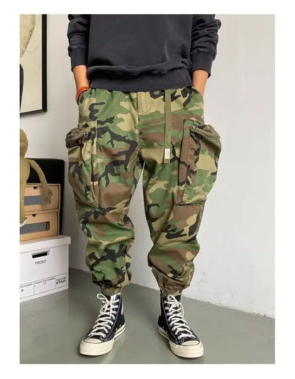 Autumnamerican Stylecasual Camouflage Cargo Pants Men's Loose-fit Trendy Brand Outdoor U.s. Military Style Harajuku Trousers