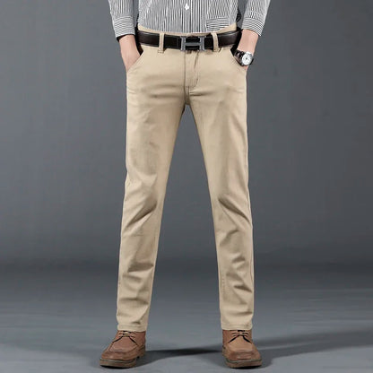 6 Color Men's Classic Solid Color Summer High Quality Thin Casual Pants Business Fashion Stretch Cotton Slim Brand Trousers Male