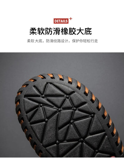 New In Sandals for Men Outdoor Beach Flats Breathable Casual Normal Leather Casual Anti Slip Designer Replica Summer Sandals