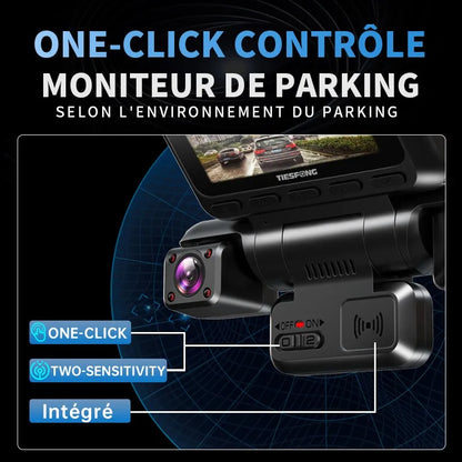 TiESFONG 4CH GPS caméra de tableau de bord i7pro frontal 4K/2K+3*1080P pour dashcam voiture DVR 360 24H moniteur de stationnement,WiFi camaras para automóviles,IR Vision nocturne,g-sensor,256Gmax