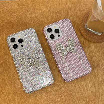 Luxury Diamond Glitter Bowknot Case for iPhone 15 Pro Max 3D Bling Rhinestones Shiny Phone Cover for iPhone 16 14 Plus 11 12 Pro