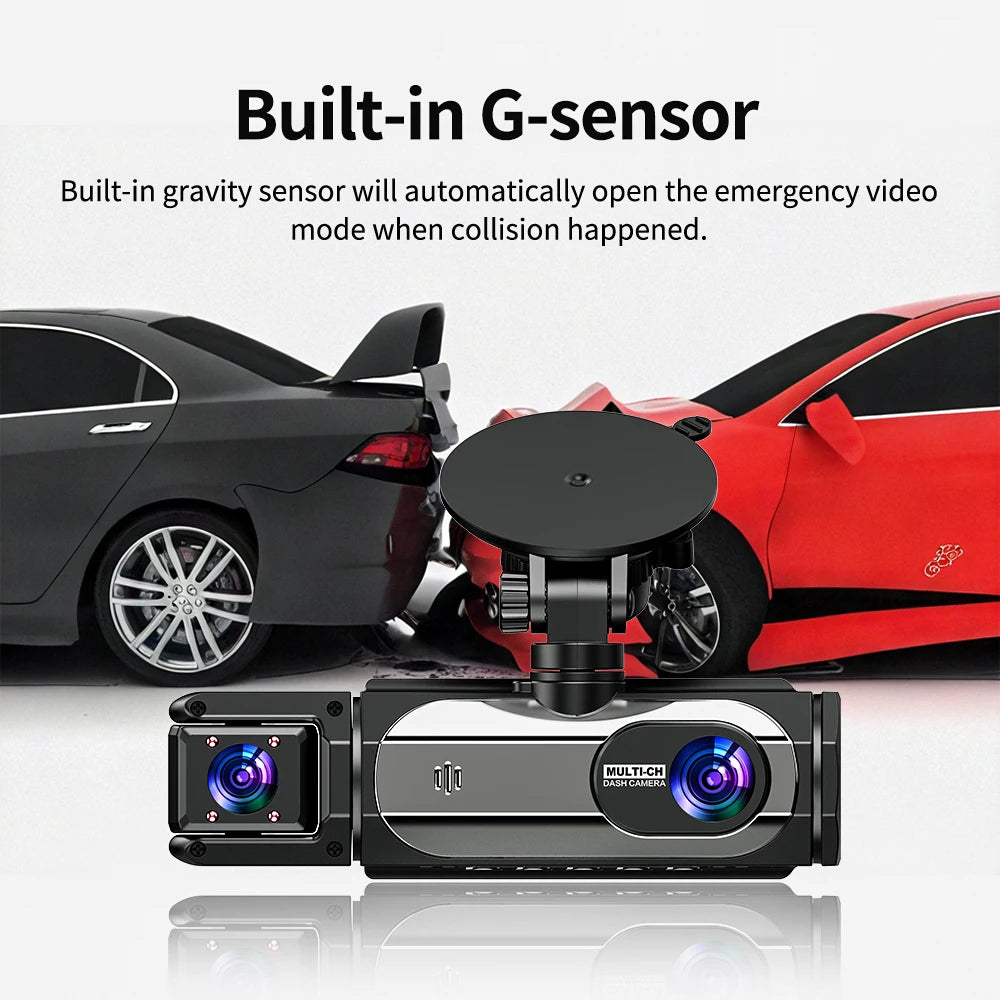Caméra embarquée pour voitures FHD1080P Enregistreur de conduite Caméra de voiture DVR Vision nocturne Enregistreur vidéo Intégré Wi-Fi Tachographe Pièces automobiles