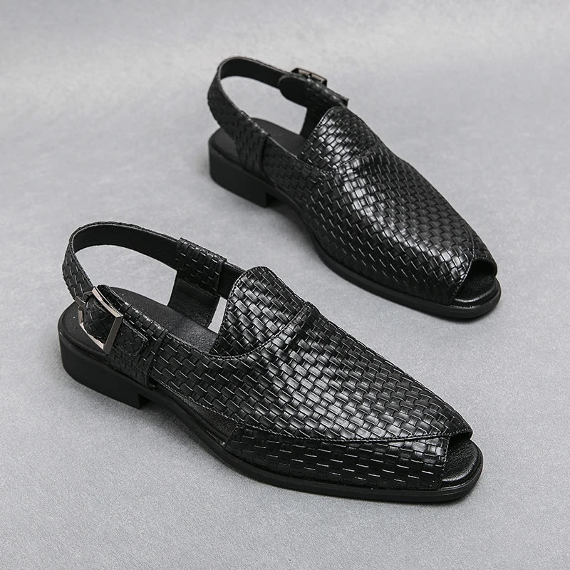 Sandals for Man Fashion Outdoor Roman Genuine Leather Indoor House Platform Male Beach Shoes Casual Men Sandals New In Summer