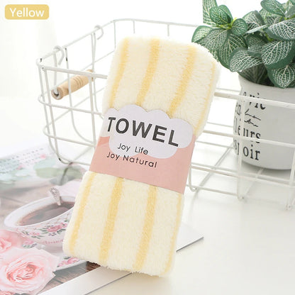 Bath Towel Coral Fleece Microfiber Striped Adult Household Textiles Bathroom Soft Woman Sauna Spa Absorbent Towel 35x75cm