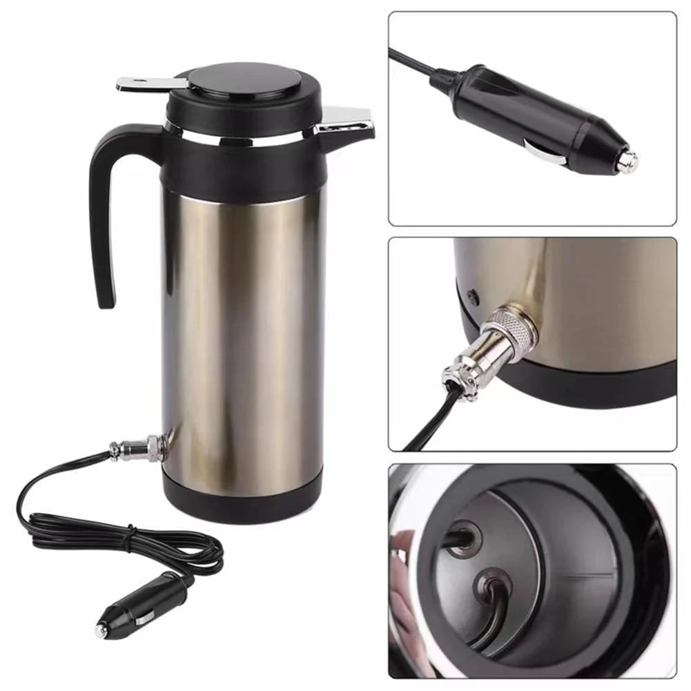 1200 ML Portable Water Heater Car Hot Kettle 120/240 W 12/24 V Car Truck Water Heater Auto Shut Off Fast Boiling for Travel Home