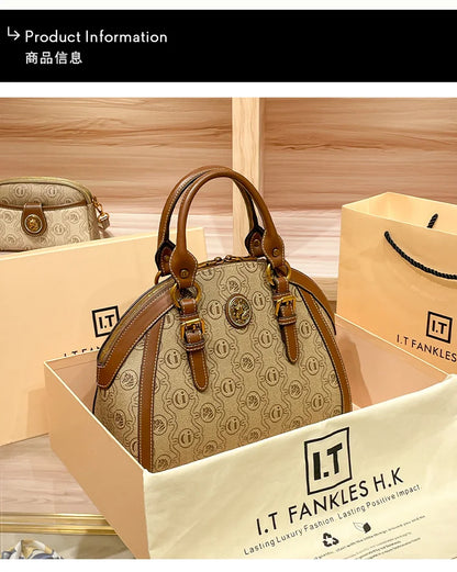 Light Luxury Brand Genuine Leather Women's Bag 2023 New High Capacity Designer Mom's Bag Women's One Shoulder Handheld Briefcase