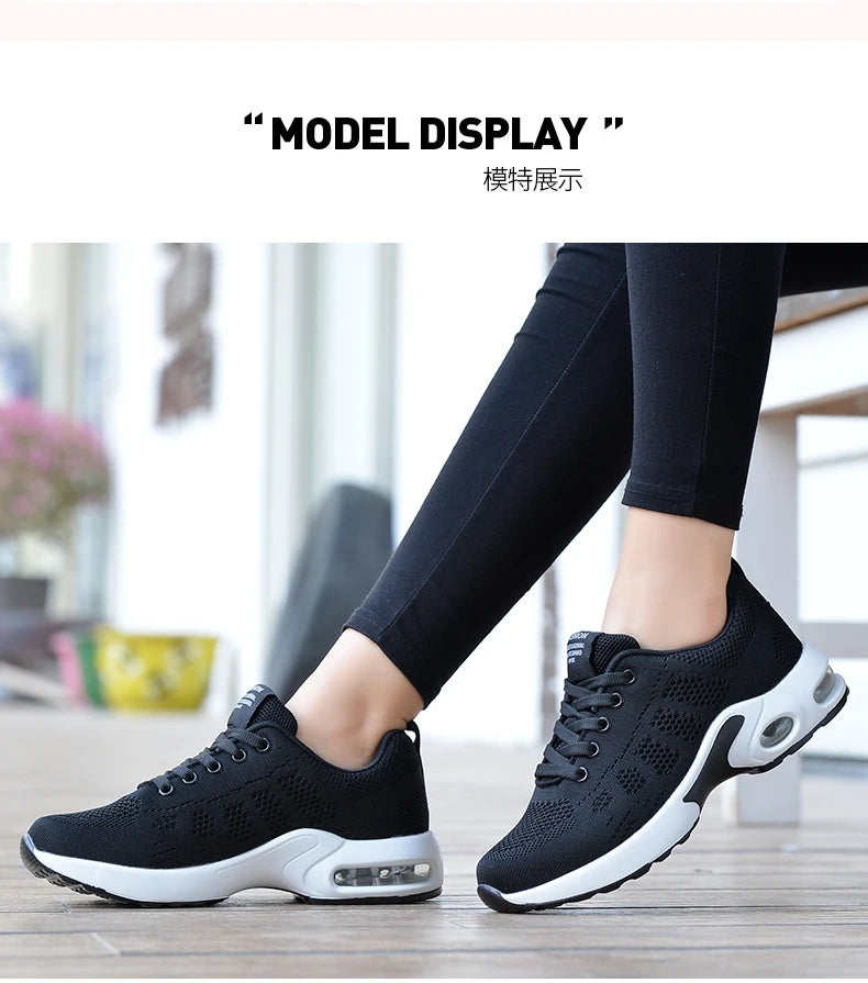 Women's Shoes Running Increase Heel Breathable Mesh Platform Summer Outdoor Light Vulcanize Sports Shoes Casual Walking Sneakers