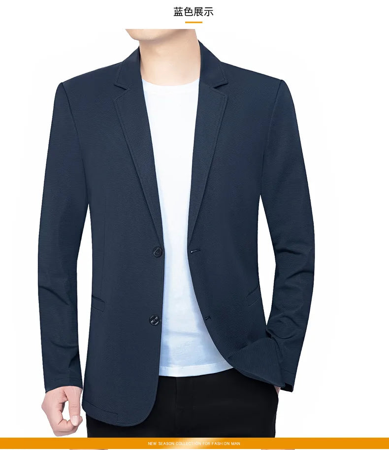 New Summer Man Mesh Thin Blazers Jackets Solid Business Casual Suits Coats Fashion Male Quick Drying Blazers Men's Clothing 4XL