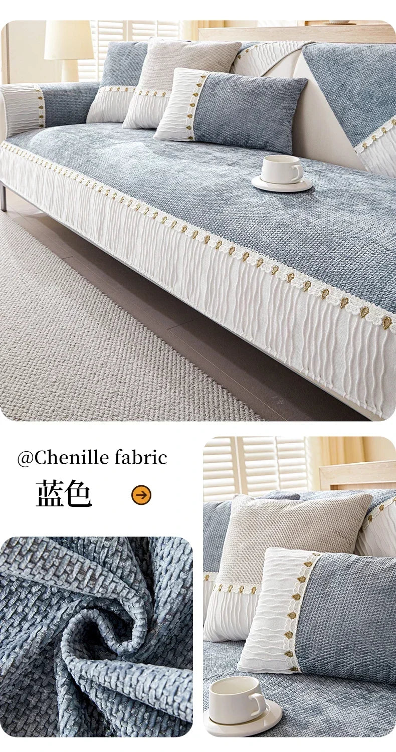 Chenille Sofa Cover Anti-slip Universal Couch Cushion Towel for Living Room Dustproof Sofa Mat Furniture Protector Home Decor