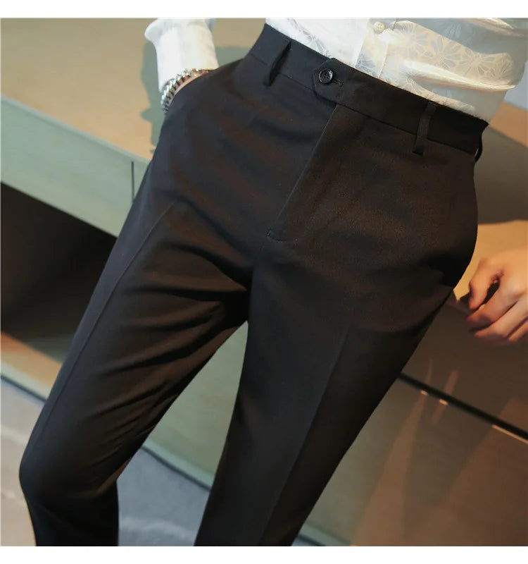 2023 Autumn New Solid Straight Casual Pant High Quality Fashion Simplicity Men Suit Pants Formal Business Office Social Trousers