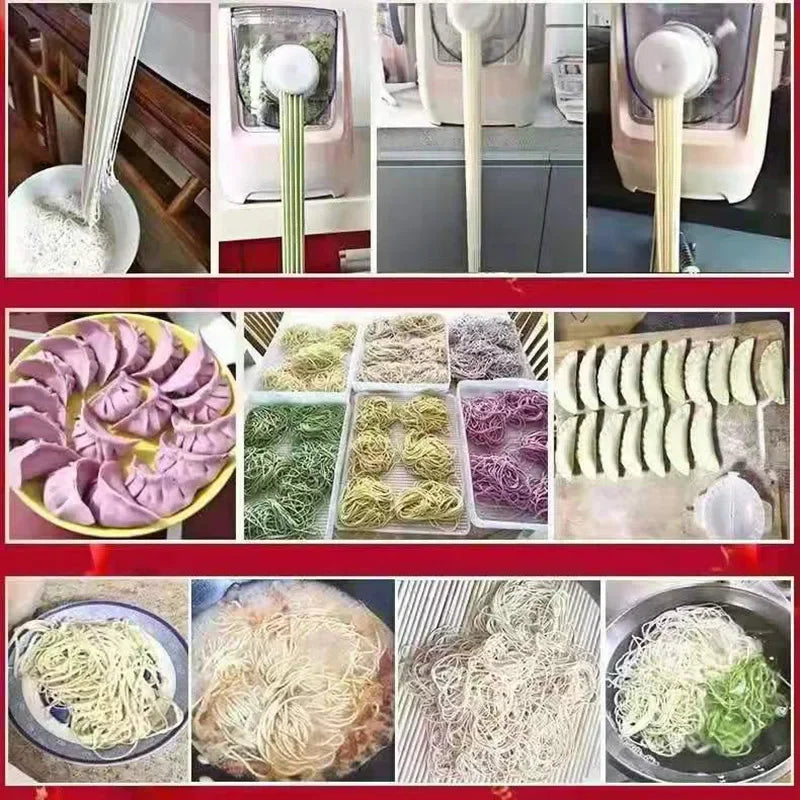 220V/ 110V Electric Automatic Noodle Maker Machine Multifunction Pasta Maker Dough Roller Dumpling Skin Machine Various Shapes