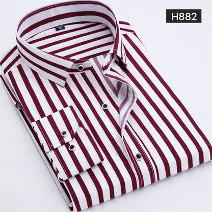 Quality Formal White Spring Men Shirts Casual Mens Shirt Printed Brand Button Collar Slim Fit Floral Social Man Dress Shirt