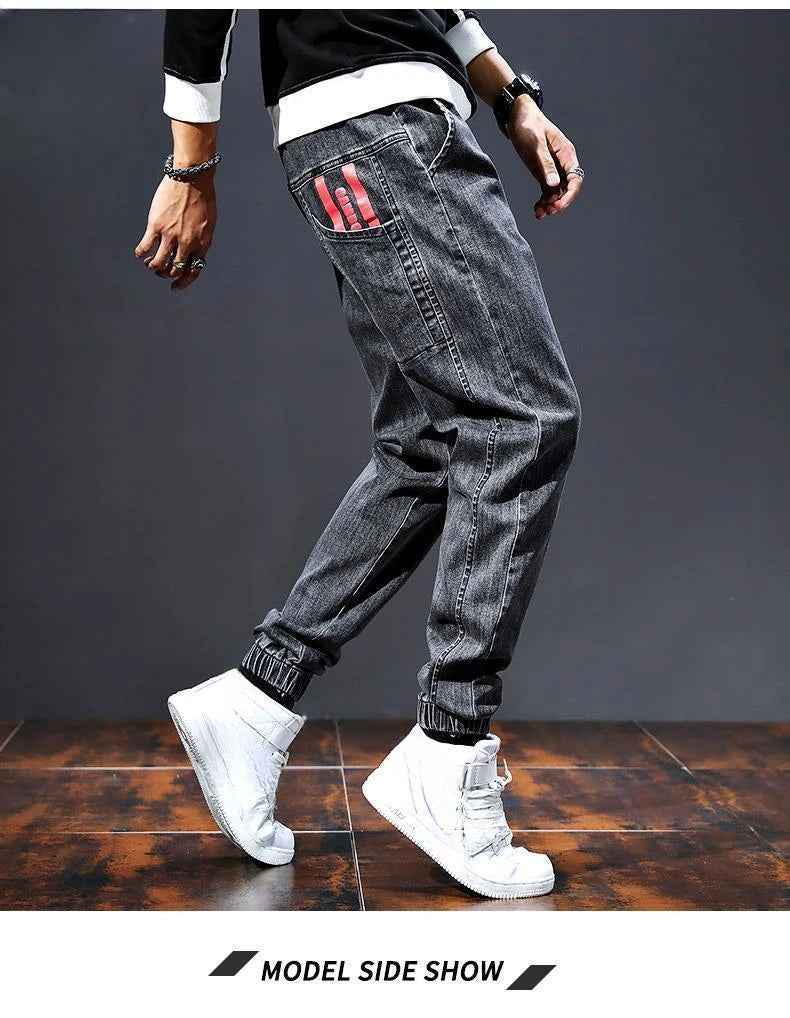 Man Cowboy Pants Harem Stretch Trousers Cargo Elastic Men's Jeans Buggy Classic Summer 2024 Trend High Quality Original Stylish