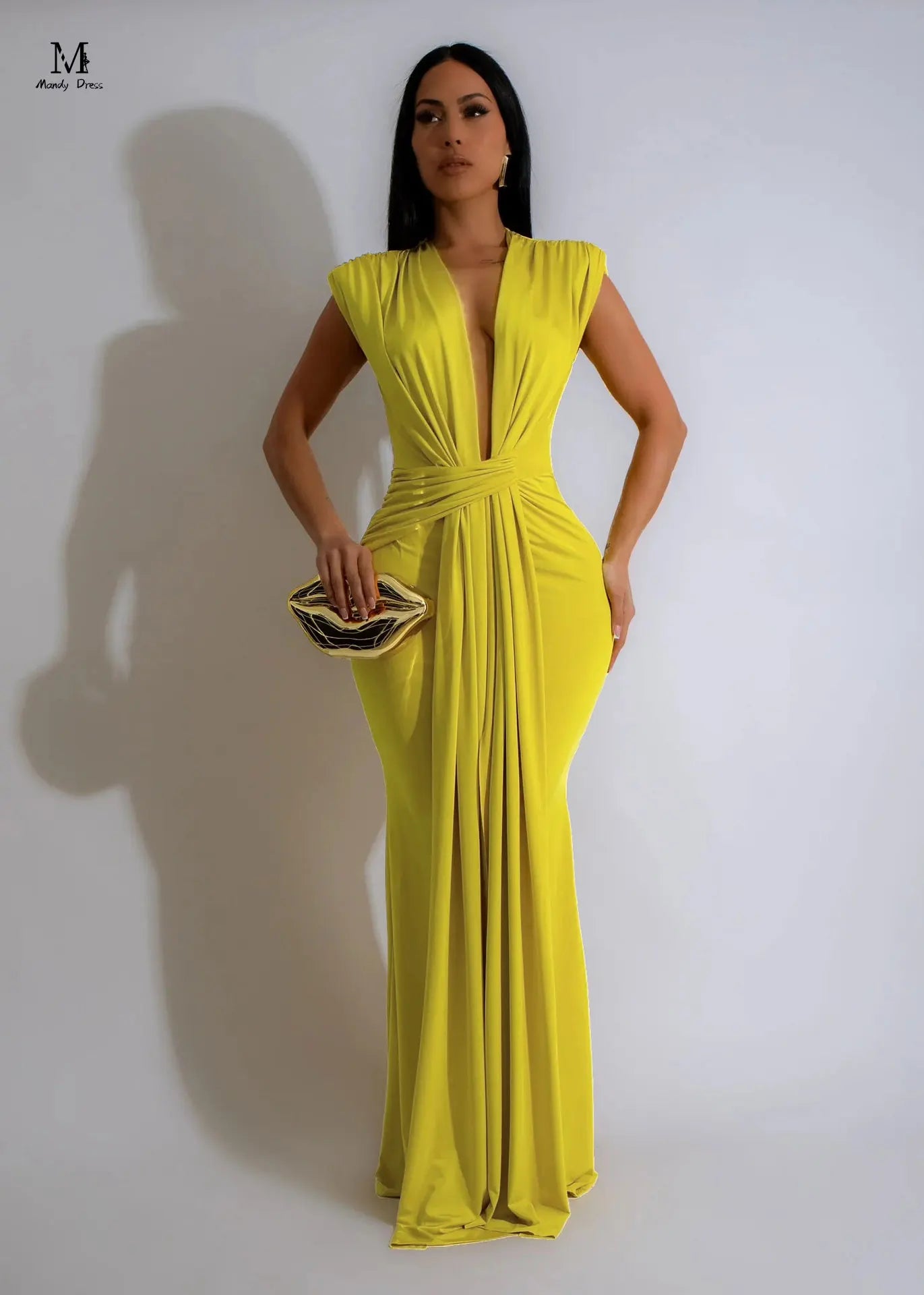 Elegant Women Evening Maxi Dress Sleeveless Deep V-neck Bandage Bodycon Gown Summer Fashion Sexy Lady Long Dresses