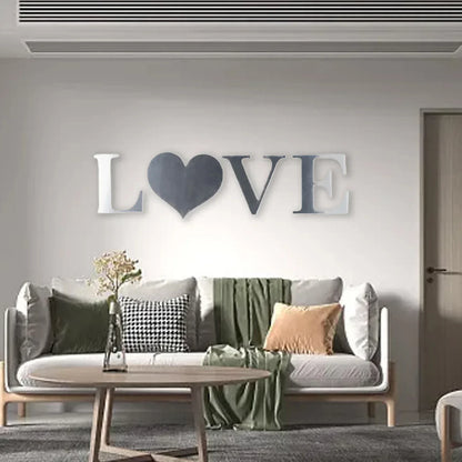 4pcs Letters Wall Stickers English Acrylic Mirrors Stickers Home Love Family Mosaic Tiles Wall Stickers For Wall Diy Home Decor