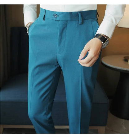 2023 Autumn New Solid Straight Casual Pant High Quality Fashion Simplicity Men Suit Pants Formal Business Office Social Trousers