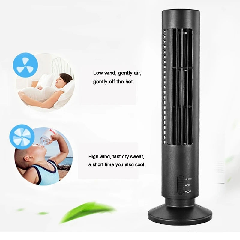 BAAJ-USB Rechargeable Tower Fan, Cooling Portable Fan Standing Bellyless Fan Air Conditioner Bedroom Kitchen Office