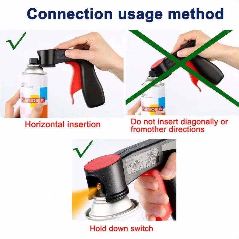 Polishing Paint Spray Gun Adaptor Instant Aerosol Trigger Handle with Full Grip Lock Universal Fit Cars Maintenance Care Tool