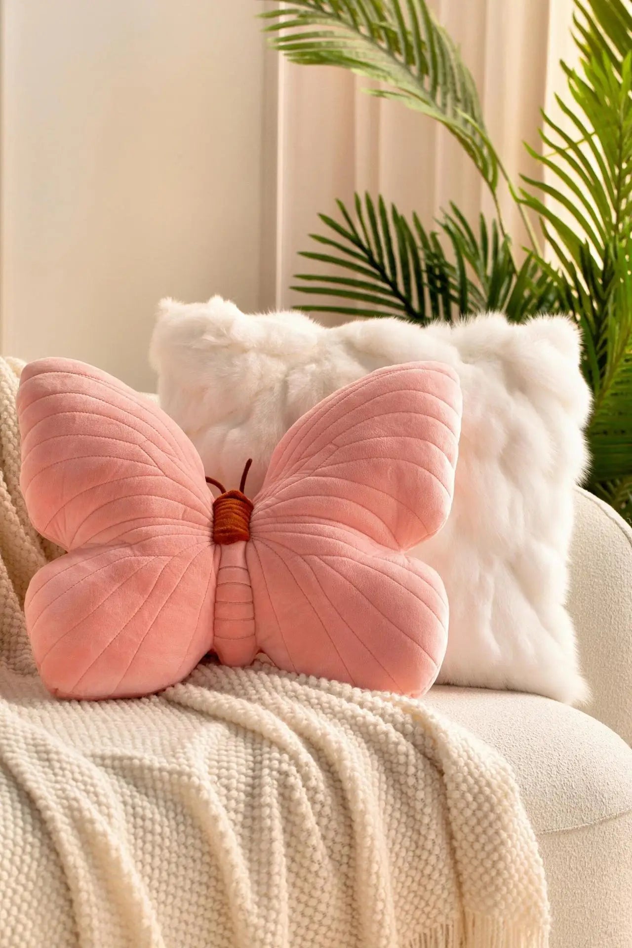 Butterfly Pillow Cute Ins Sofa Pillow Soft Pink Butterfly Pillow Decoration Home Bedhead Portable Pillow Creative Alien Pillow