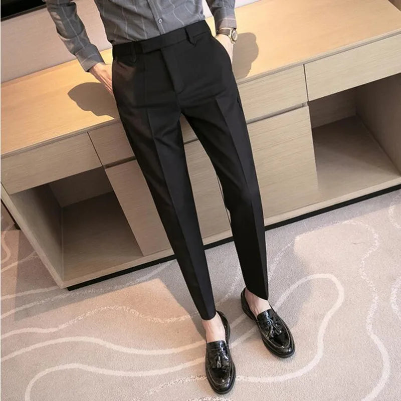 2023 Men Suit Pants High Quality Men Solid Color Slim Fit Dress Pants Slim Fit Office Business Men Trousers Plus Size 28-36