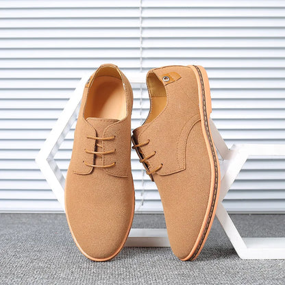 2023 Spring Suede Leather Men Shoes Oxford Casual Shoes Classic Sneakers Comfortable Footwear Dress Shoes Large Size Flats