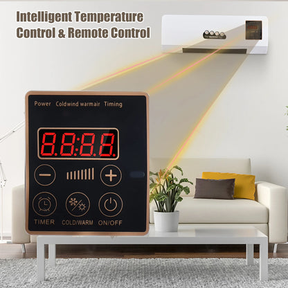 2in1 Portable Air Conditioner and Electric Heater for Room Heating and Cooling Fan with Timing Function Remote Controller