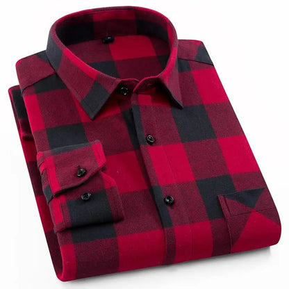 2022 New Men Plaid 100% Cotton Spring Autumn Casual  Long Sleeve Chemise Homme Male Check Shirts