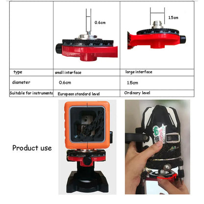 1/4" 5/8" Interface AdjustableScale StandL-shape Multi-functional Leveling Bracket BaseLaser LevelsMagnetic HangerRack