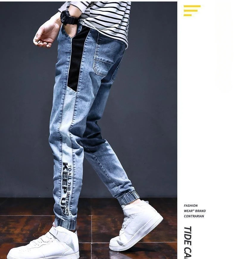 Man Cowboy Pants Harem Stretch Trousers Cargo Elastic Men's Jeans Buggy Classic Summer 2024 Trend High Quality Original Stylish