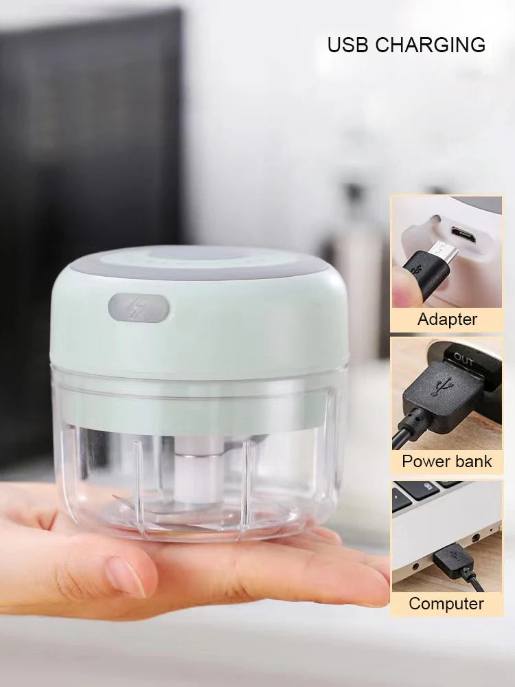 Mini Electric Garlic Grinder Chili Vegetable Chopper 100/250ML Wireless Portable Mixer Machine Crusher Kitchen Blender