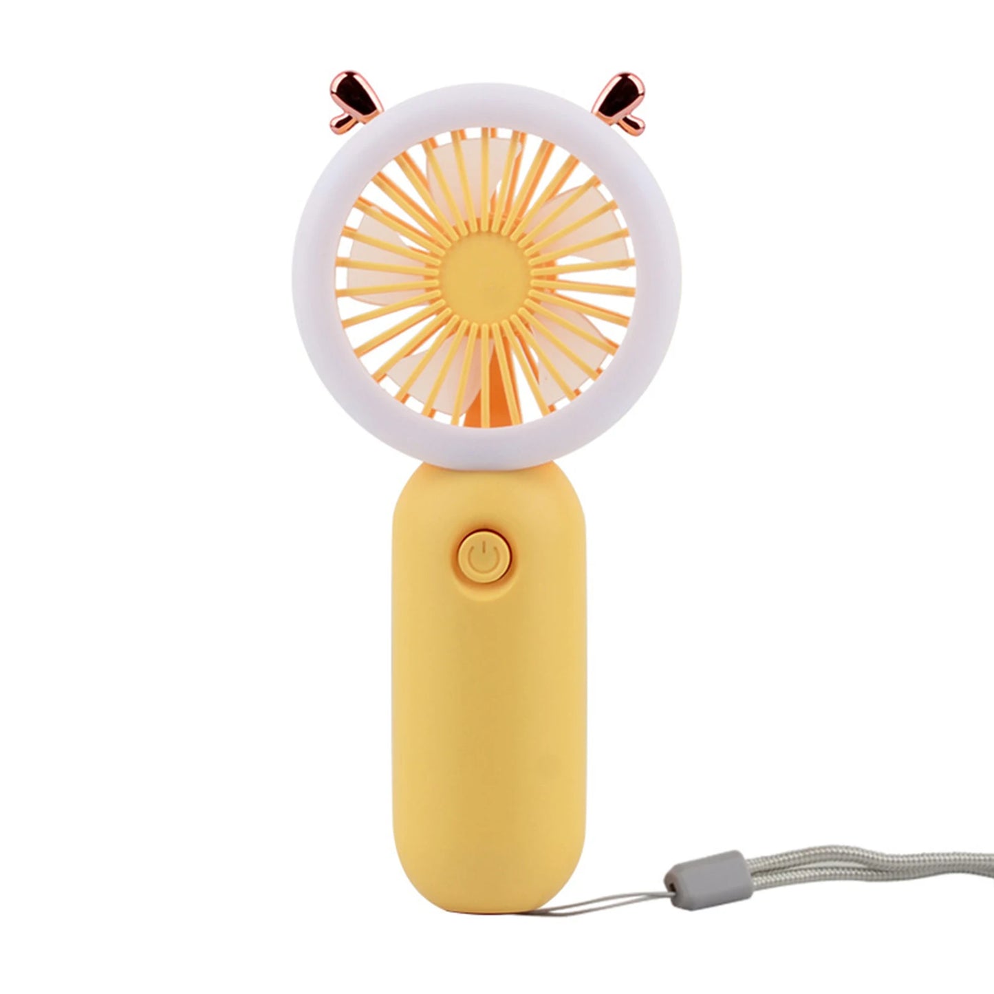 Cartoon Mini Portable Handheld Fans Silent Outdoor Summer Small Fan USB Charging Cooling Cute Portable Fan with LED Night Light