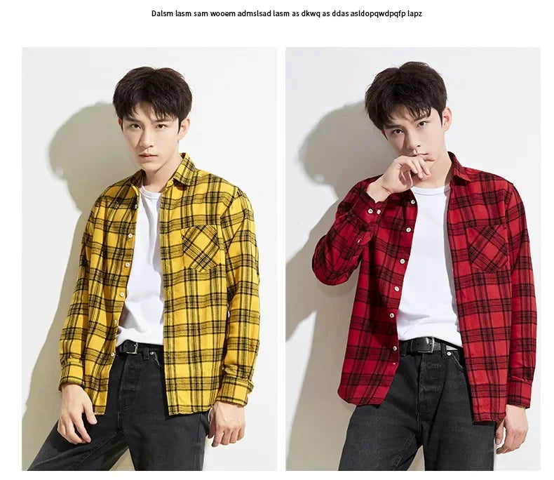 2025 New Men Flannel Plaid Shirt Soft Comfort Slim Fit Styles Brand For Man Cotton Spring Autumn Casual Long Sleeve Shirts