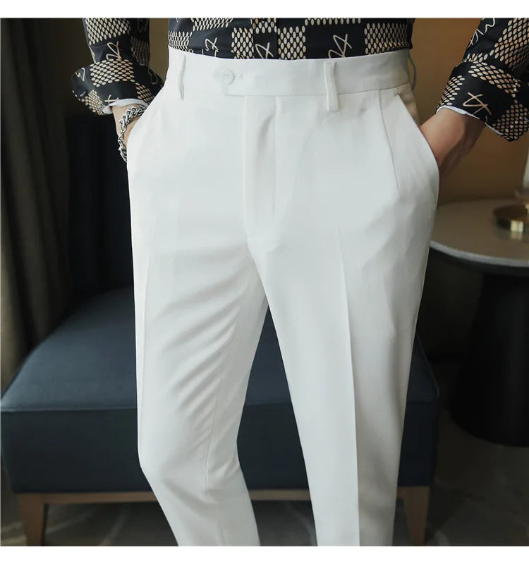 2023 Autumn New Solid Straight Casual Pant High Quality Fashion Simplicity Men Suit Pants Formal Business Office Social Trousers