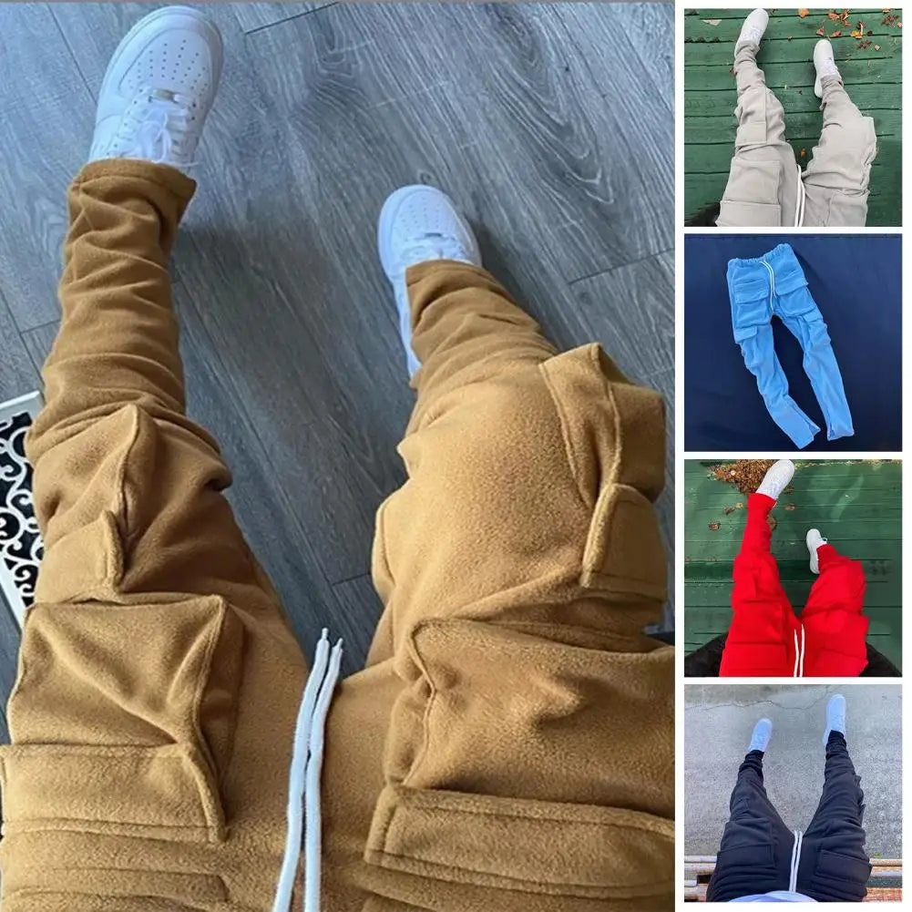 2023 Fall Winter Streetwear Men's Cargo Pants Pockets Sweat Pants Casual Trousers Mens Jogging Pants Sweatpants