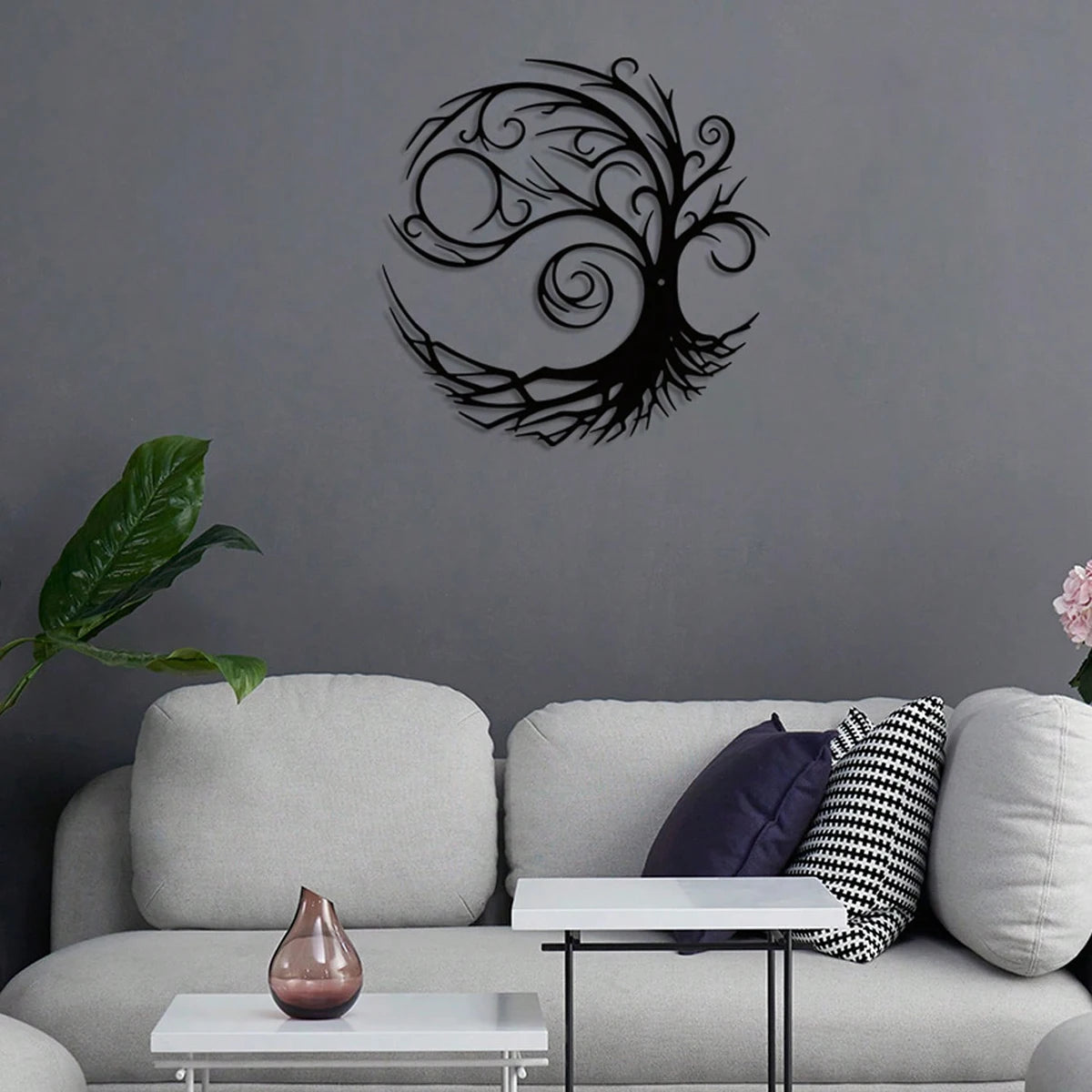 1PC Tree of Life Wall Decor Metal Wall Art Decor Sign Wall Plaques Ornaments for Home Wedding Bedroom Living Room Decoration