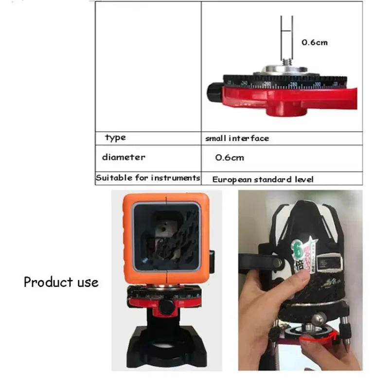 1/4" 5/8" Interface AdjustableScale StandL-shape Multi-functional Leveling Bracket BaseLaser LevelsMagnetic HangerRack