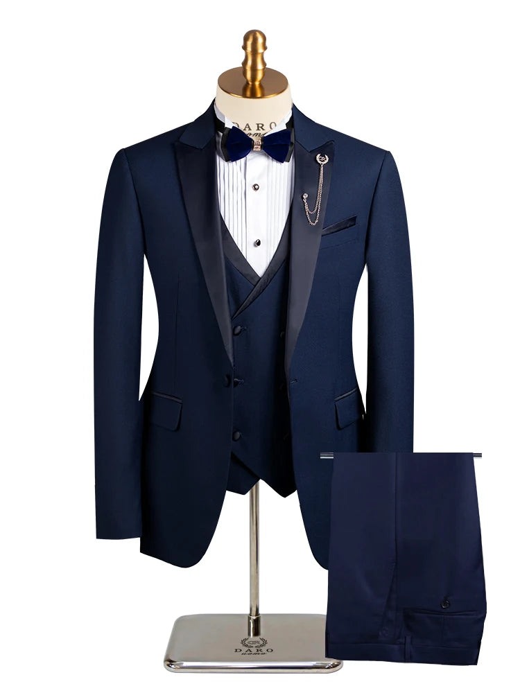 Mens suits Wave point Three Pieces Men Dress Suits Casual Commuter office business suits For Wedding(Blazer+Vest+Pants)DRV8191