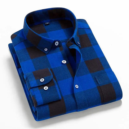 2022 New Men Plaid 100% Cotton Spring Autumn Casual  Long Sleeve Chemise Homme Male Check Shirts