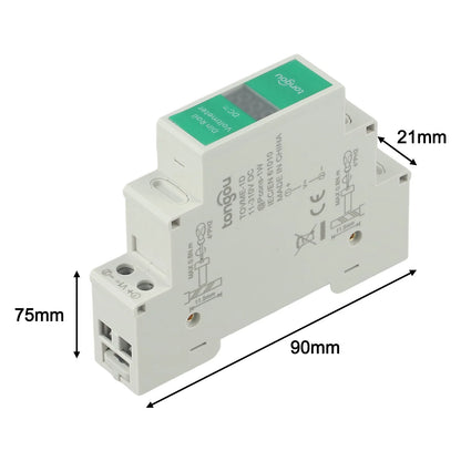 1-Way Voltage Meter DC Voltmeter 90x75x21mm 11V-310V DC For Din Rail Mount Voltage Meter LED Digital Display Detector Tools