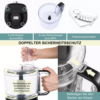 Topstrong 800W 8-in-1 Meat Grinder 3 speeds Kitchen Food Processor EUFP421