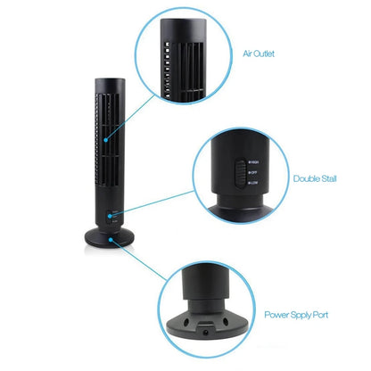 BAAJ-USB Rechargeable Tower Fan, Cooling Portable Fan Standing Bellyless Fan Air Conditioner Bedroom Kitchen Office