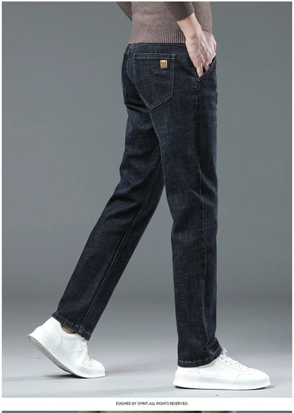 2024 New Straight Baggy Jeans Ultra-thin Comfortable Business Male Trousers Casual Blue Black Classic Denim Pants