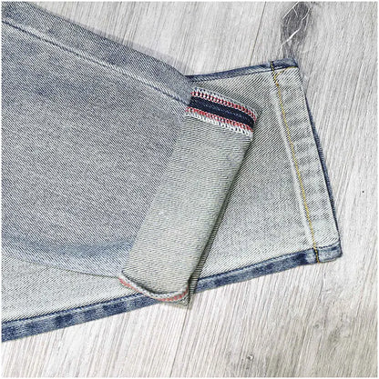 Autumn Winter New Trend Men's Straight Slim Jeans Ripped Hole Patch  Vintage Distressed Fashion Splicing Denim Pants Streetwear